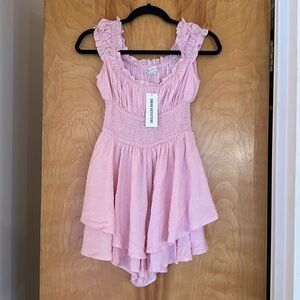 UO Rosie Smocked Ruffle Romper